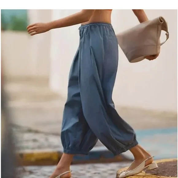 Anthropologie Mossa parachuteCargo-Style Wide Leg Drawstring pants - Picture 3 of 7